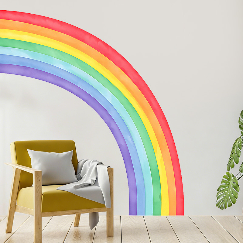 Pvc Panel Background - Stiker Dinding Pelangi Besar Stiker PVC
