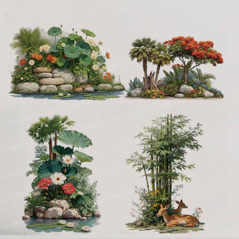 Stiker Dinding Pohon Bunga Tan - Pvc Panel Background ulasan dan harga